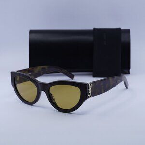 Saint Laurent SLM94 010 Cat Eye Sunglasses - Dark Brown/Nicotine